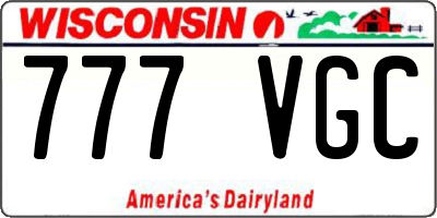 WI license plate 777VGC