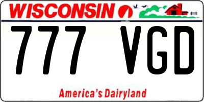 WI license plate 777VGD