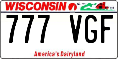 WI license plate 777VGF