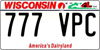 WI license plate 777VPC