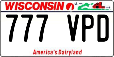 WI license plate 777VPD