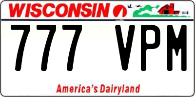 WI license plate 777VPM