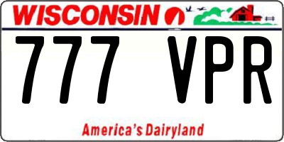 WI license plate 777VPR