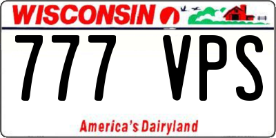 WI license plate 777VPS