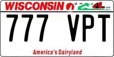 WI license plate 777VPT