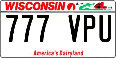 WI license plate 777VPU