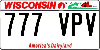 WI license plate 777VPV
