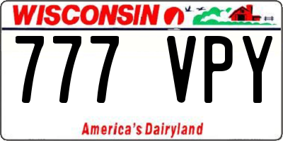 WI license plate 777VPY
