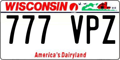 WI license plate 777VPZ