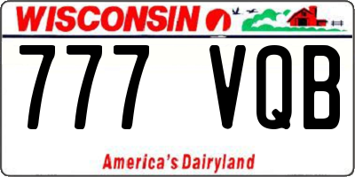 WI license plate 777VQB