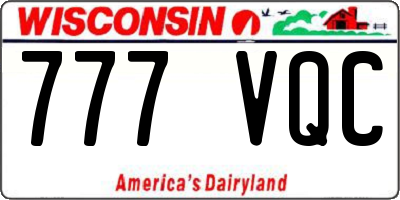 WI license plate 777VQC