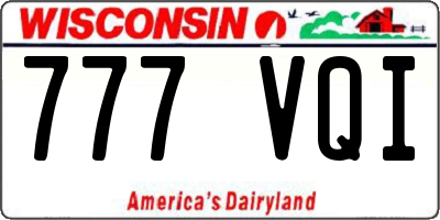 WI license plate 777VQI