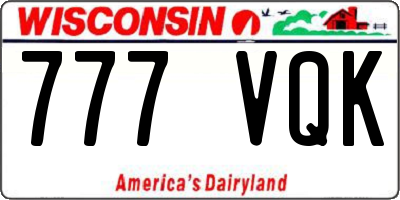 WI license plate 777VQK