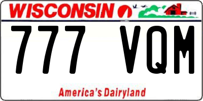 WI license plate 777VQM