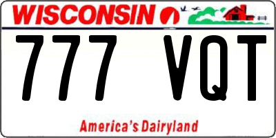 WI license plate 777VQT