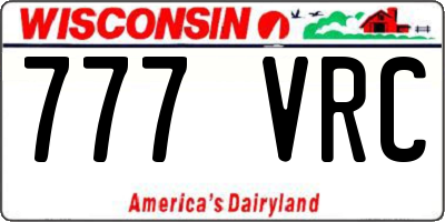 WI license plate 777VRC