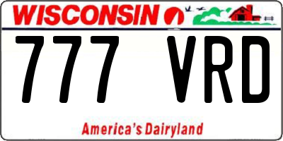 WI license plate 777VRD