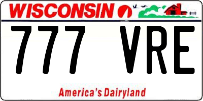 WI license plate 777VRE