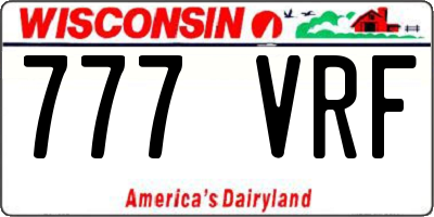 WI license plate 777VRF