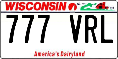 WI license plate 777VRL
