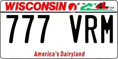 WI license plate 777VRM