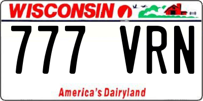 WI license plate 777VRN