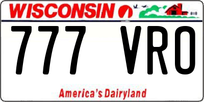 WI license plate 777VRO