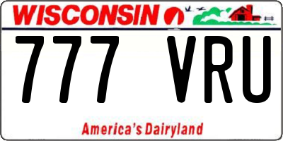 WI license plate 777VRU