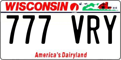 WI license plate 777VRY