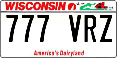 WI license plate 777VRZ