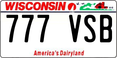 WI license plate 777VSB