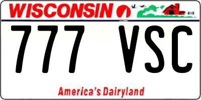 WI license plate 777VSC