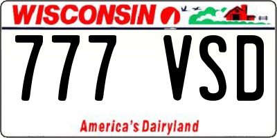 WI license plate 777VSD