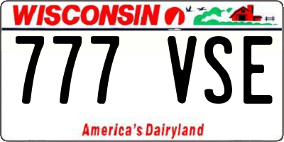 WI license plate 777VSE
