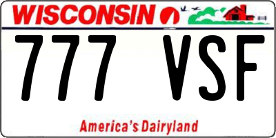WI license plate 777VSF