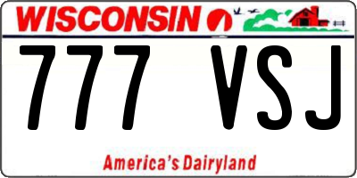 WI license plate 777VSJ