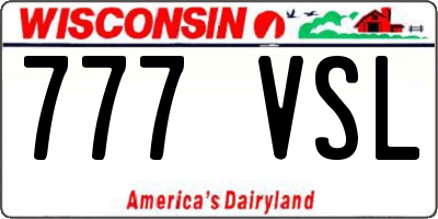WI license plate 777VSL
