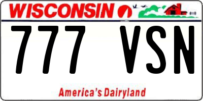 WI license plate 777VSN