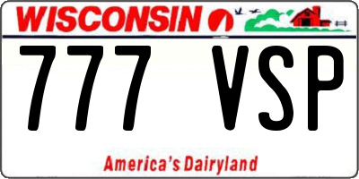 WI license plate 777VSP