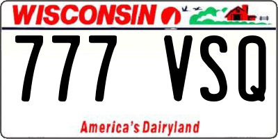 WI license plate 777VSQ