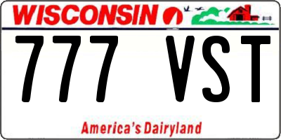 WI license plate 777VST