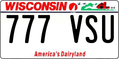 WI license plate 777VSU