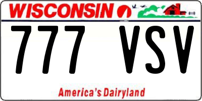 WI license plate 777VSV