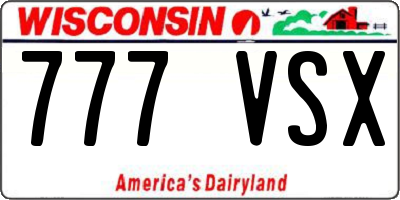WI license plate 777VSX