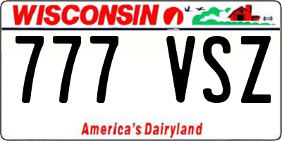WI license plate 777VSZ