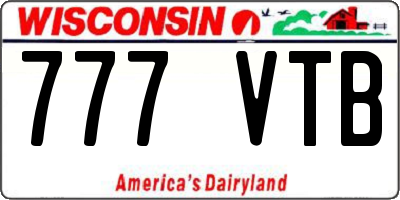 WI license plate 777VTB