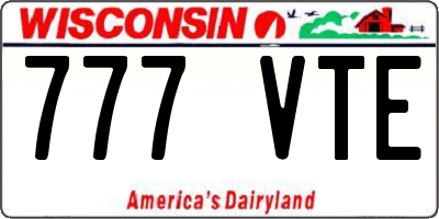 WI license plate 777VTE