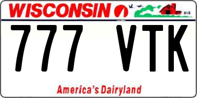 WI license plate 777VTK