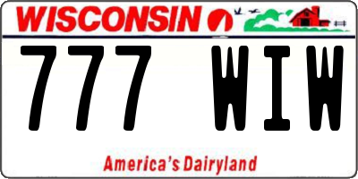 WI license plate 777WIW
