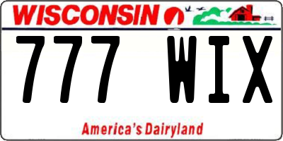 WI license plate 777WIX